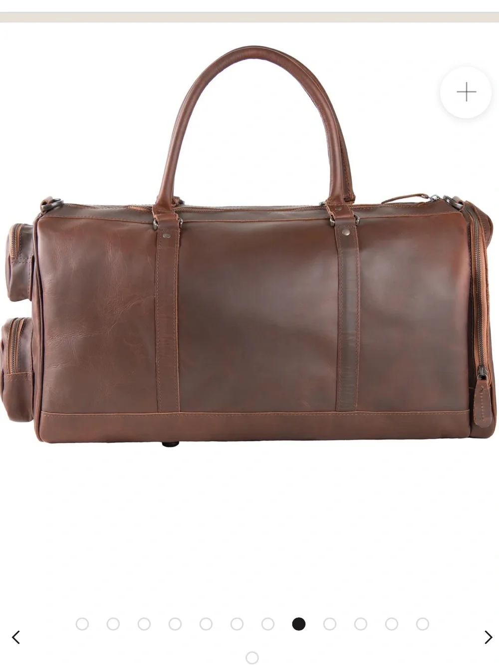 MAHI Brown Leather Weekender Bag